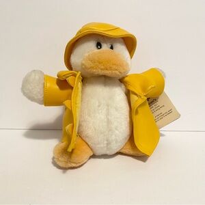 Russ Dexter Duck Plush Rain Jacket Yellow Rainy Day Stuffed Animal Vintage Toy